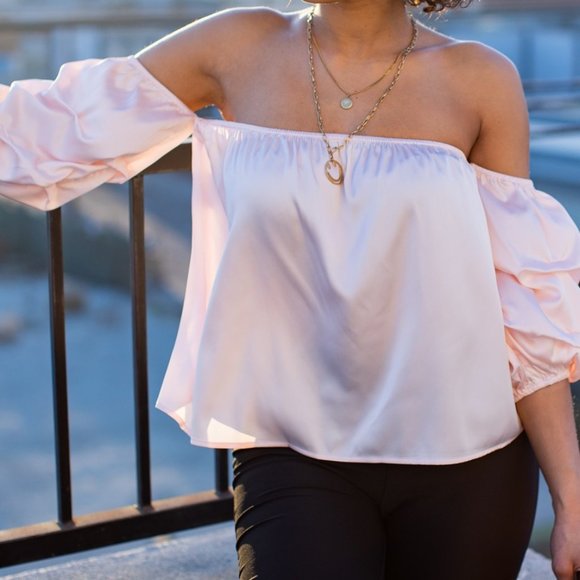 Tops - Rosé Babe Satin Pink Top